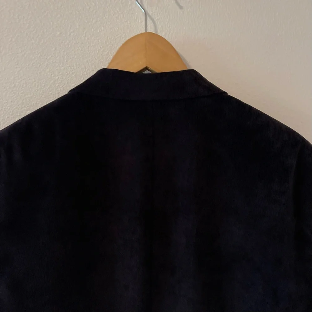 Chaps Fine Wale Corduroy Two Button Blazer Jacket Black Paisley Lining-44R